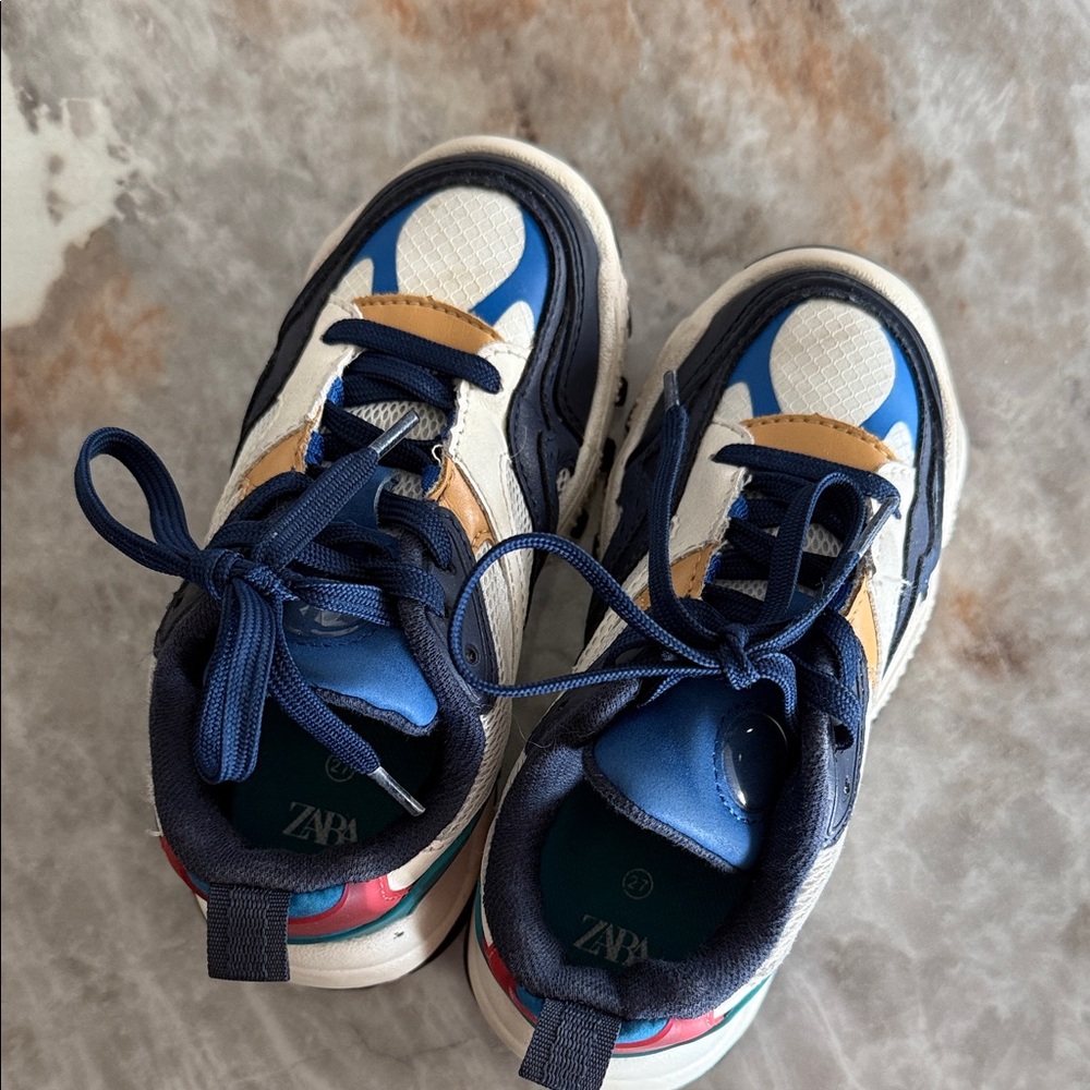 Zara Kids Navy and White Sneakers